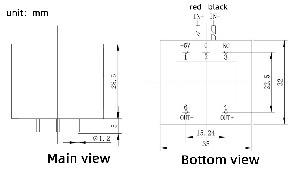 5-24VDC Power Supply Railway Usage Current Sensor